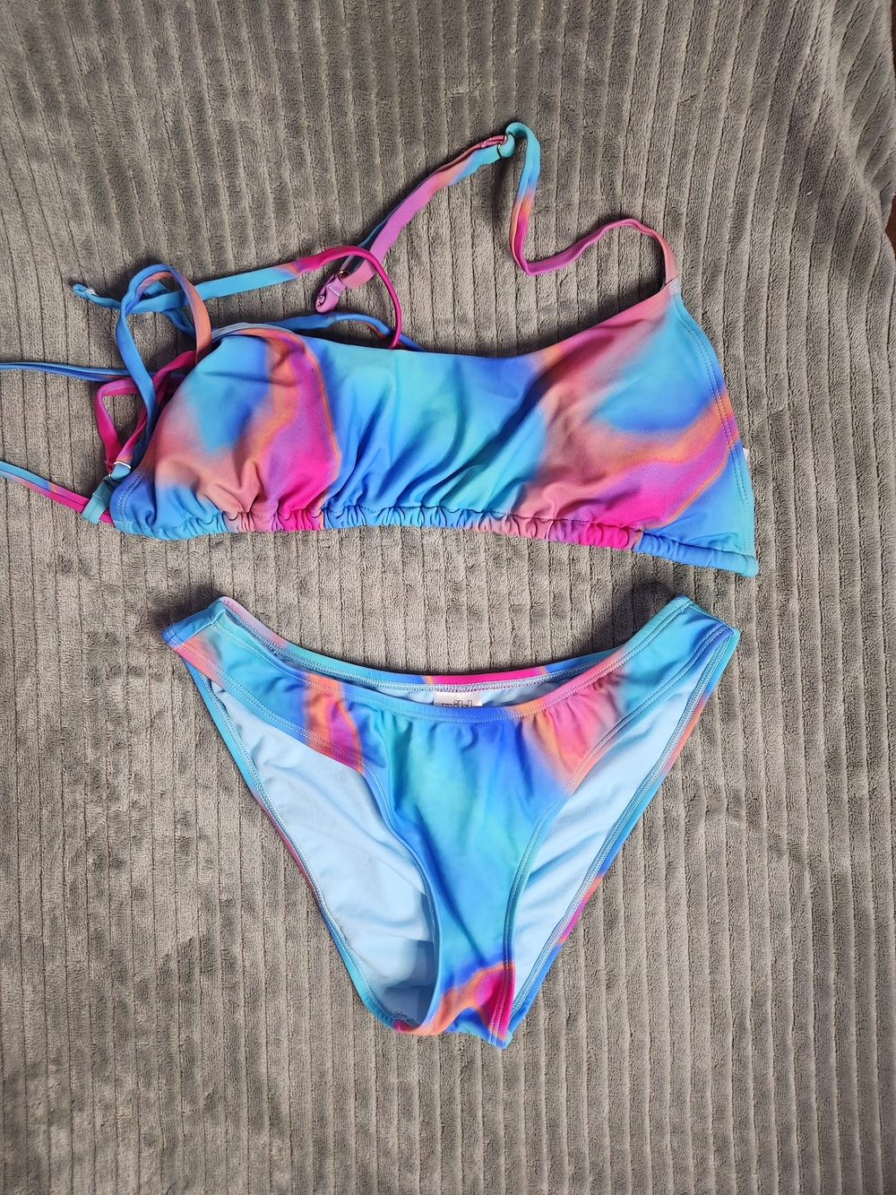 Wild Fable tunnel-front bralette bikini set bottoms S top XL
